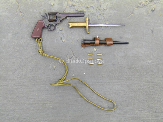 WWI - British Colonel Mackenzie - Metal Indiana Jones Pistol w/Bayonette