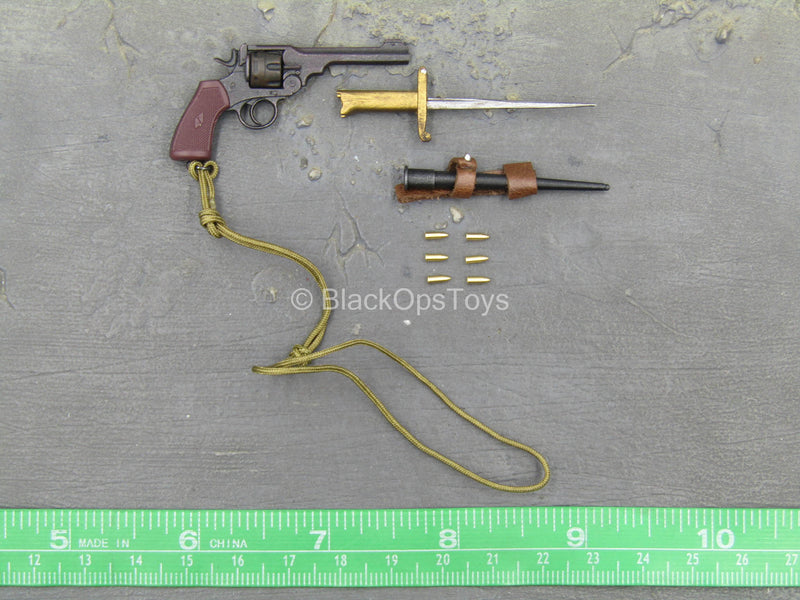 Load image into Gallery viewer, WWI - British Colonel Mackenzie - Metal Indiana Jones Pistol w/Bayonette
