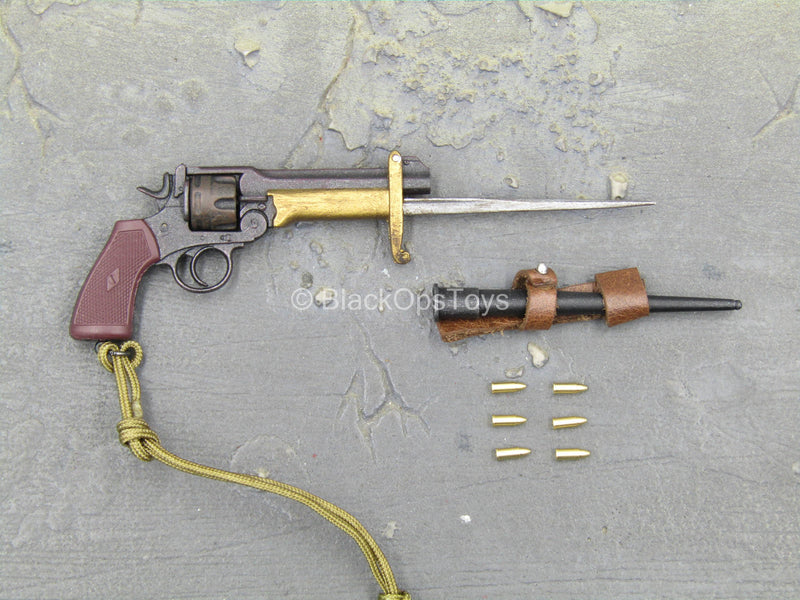 Load image into Gallery viewer, WWI - British Colonel Mackenzie - Metal Indiana Jones Pistol w/Bayonette
