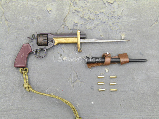 WWI - British Colonel Mackenzie - Metal Indiana Jones Pistol w/Bayonette