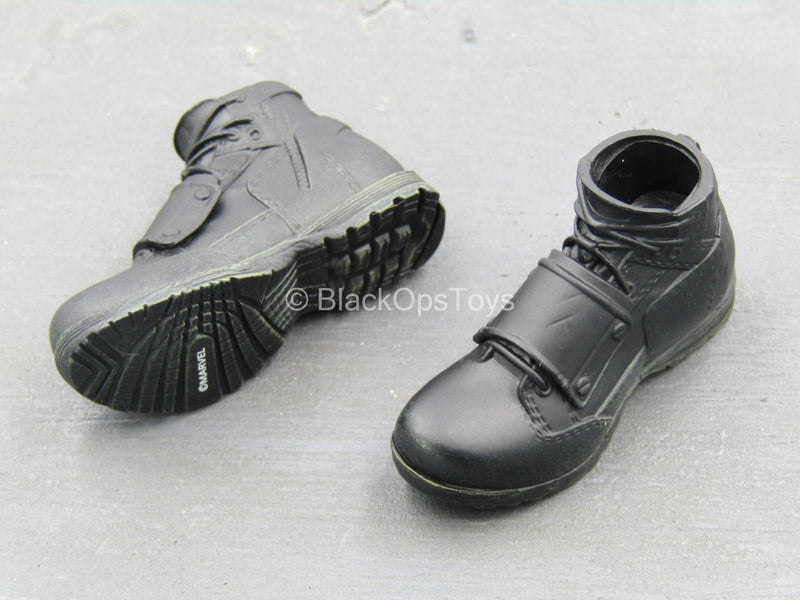 Load image into Gallery viewer, Infinity War - Winter Soldier - Black Combat Boots (Peg Type)
