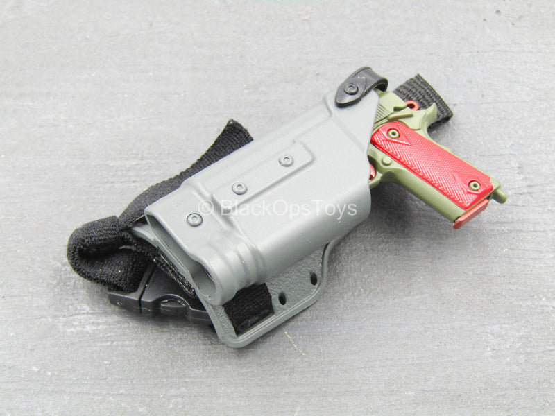 Load image into Gallery viewer, ZERT - Sniper Team - Green &amp; Red 1911 Pistol w/Drop Leg Holster
