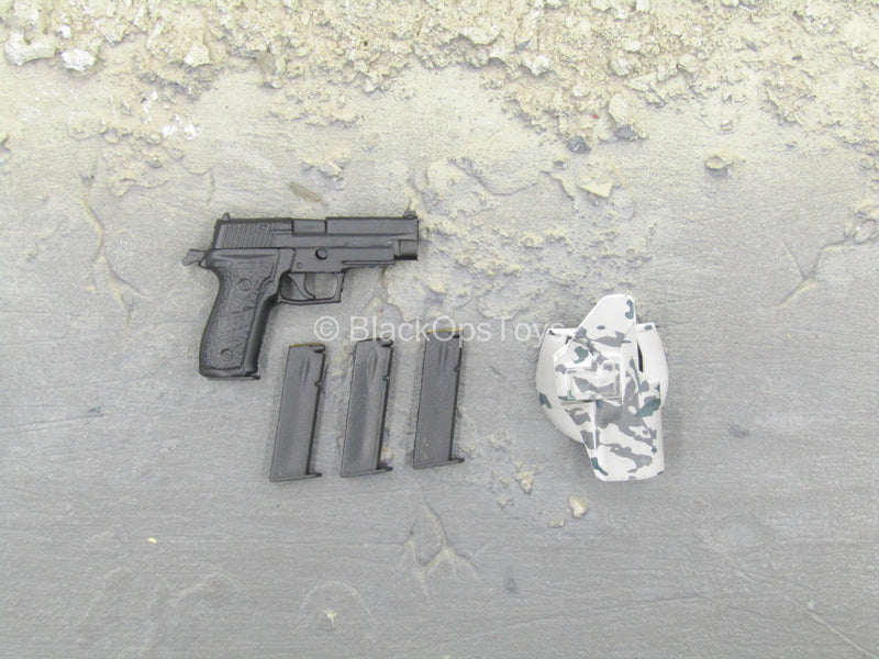 Load image into Gallery viewer, US Winter Combat Training - SIG P226 Pistol w/White Camo Holster
