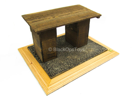 WWI - War Desk - Wooden Desk w/Drawers & Diorama Stand