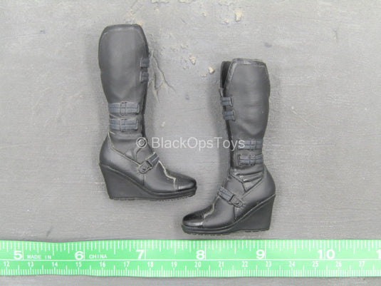 The Avengers - Black Widow - Black Knee-High Boots (Peg Type)