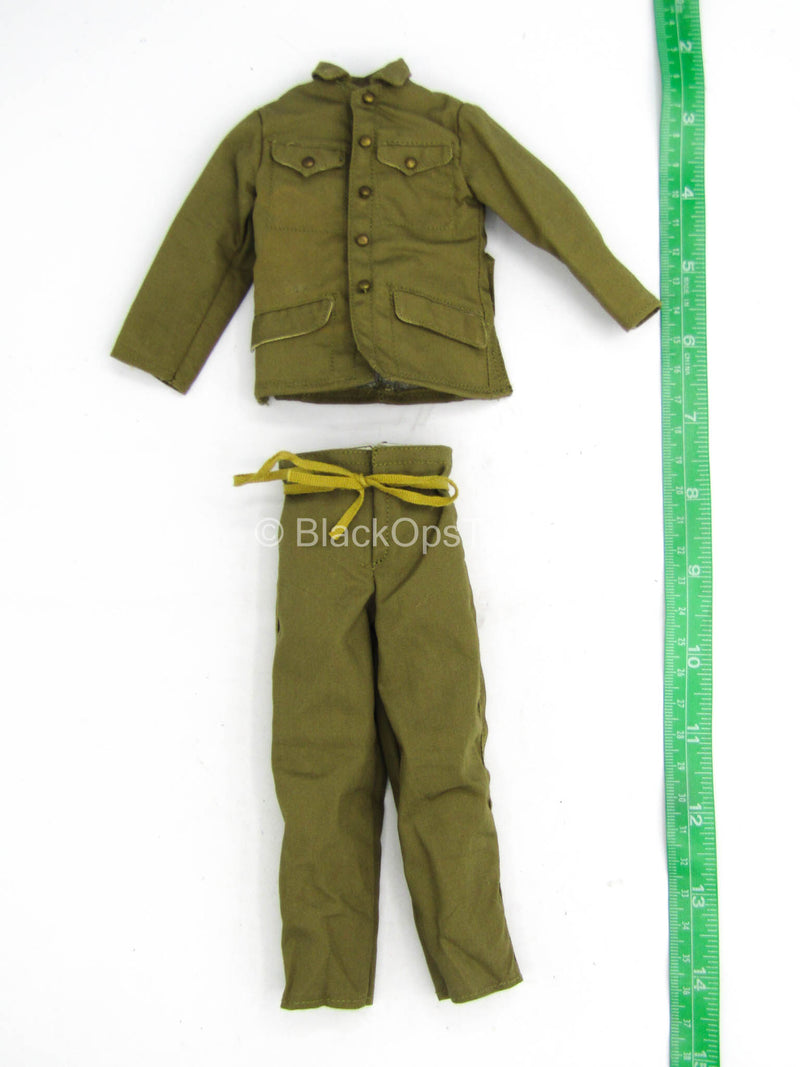Load image into Gallery viewer, WWII - Japanese Imperial Army - Green Combat Military Uniform Set
