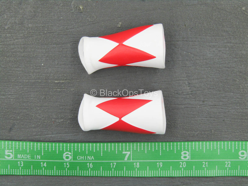 Load image into Gallery viewer, Power Rangers - Red Ranger - White &amp; Red Wrist Gauntlets
