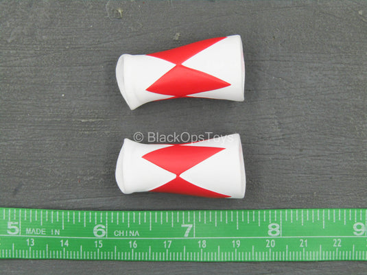 Power Rangers - Red Ranger - White & Red Wrist Gauntlets