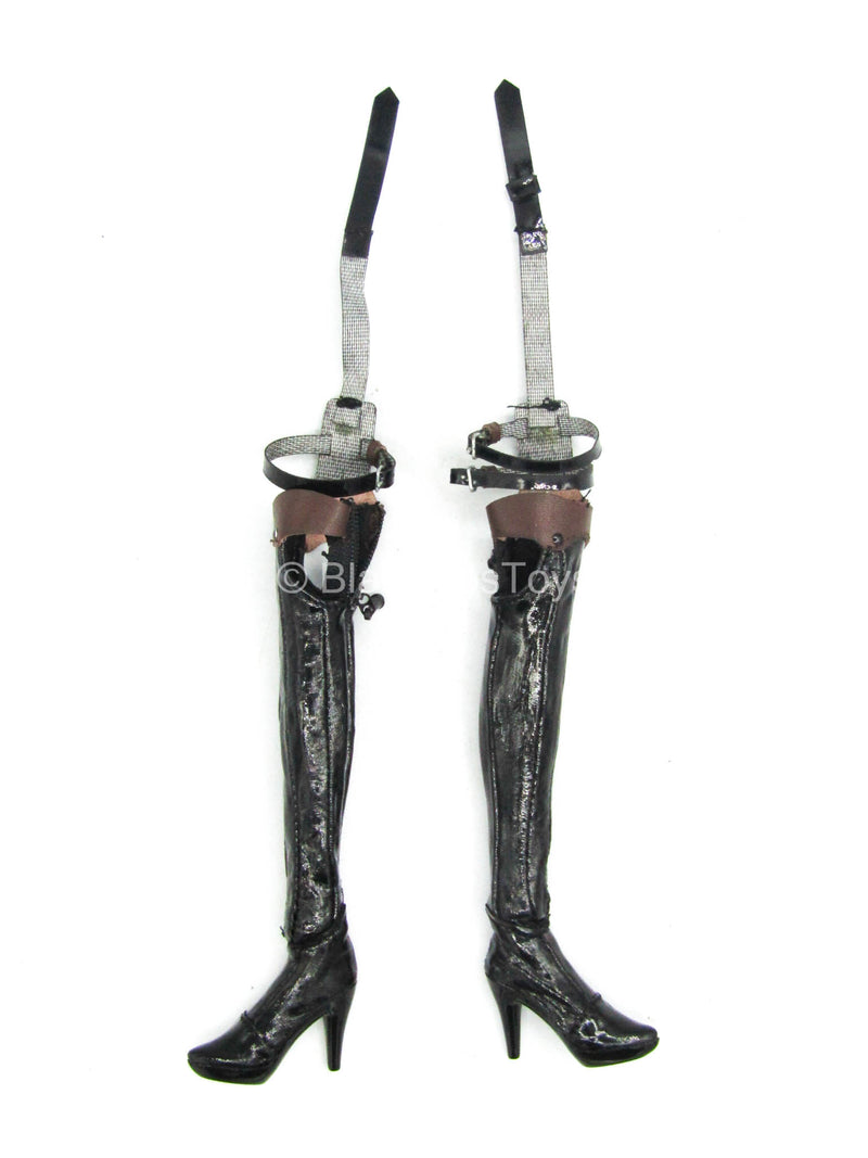Load image into Gallery viewer, Eternal Empire Eagles Nest - Black Thigh High Boots (Peg Type)
