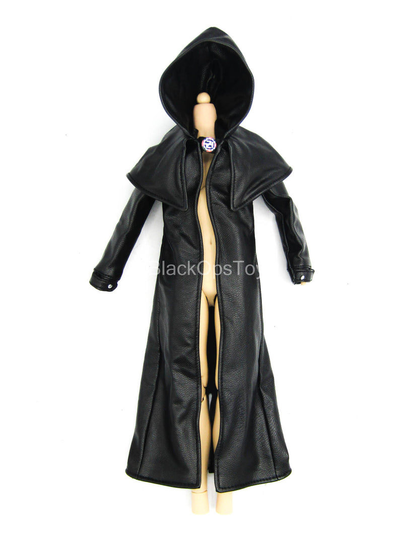Load image into Gallery viewer, Eternal Empire Eagles Nest - Black Leather Hooded Jacket
