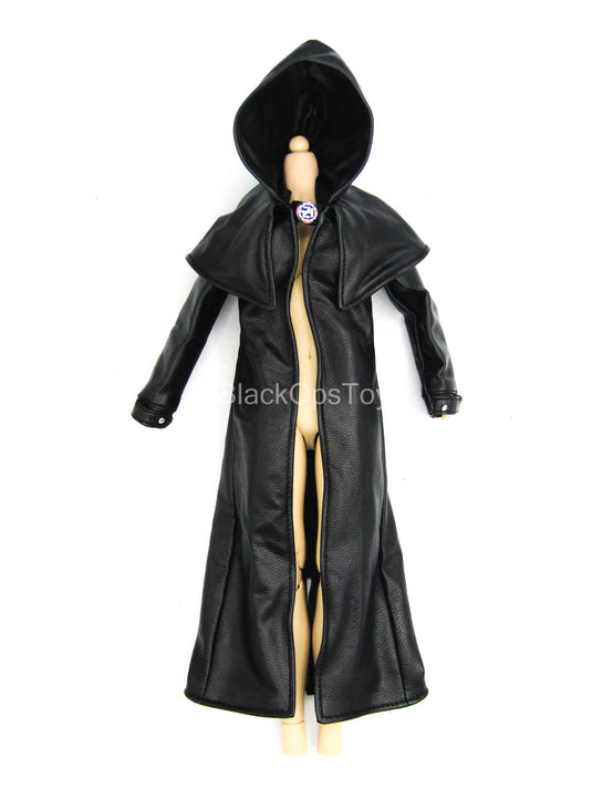 Eternal Empire Eagles Nest - Black Leather Hooded Jacket