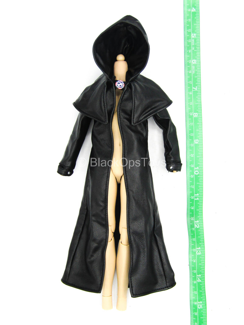 Load image into Gallery viewer, Eternal Empire Eagles Nest - Black Leather Hooded Jacket
