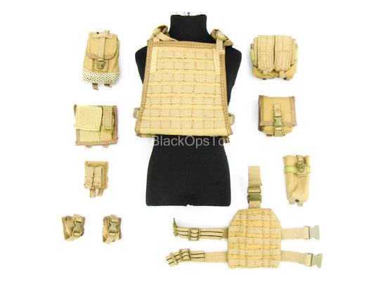 U.S. Navy Seal Team 3 - Tan Combat Vest w/Pouch Set