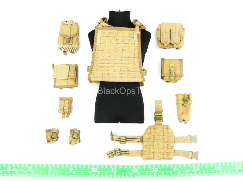 Load image into Gallery viewer, U.S. Navy Seal Team 3 - Tan Combat Vest w/Pouch Set
