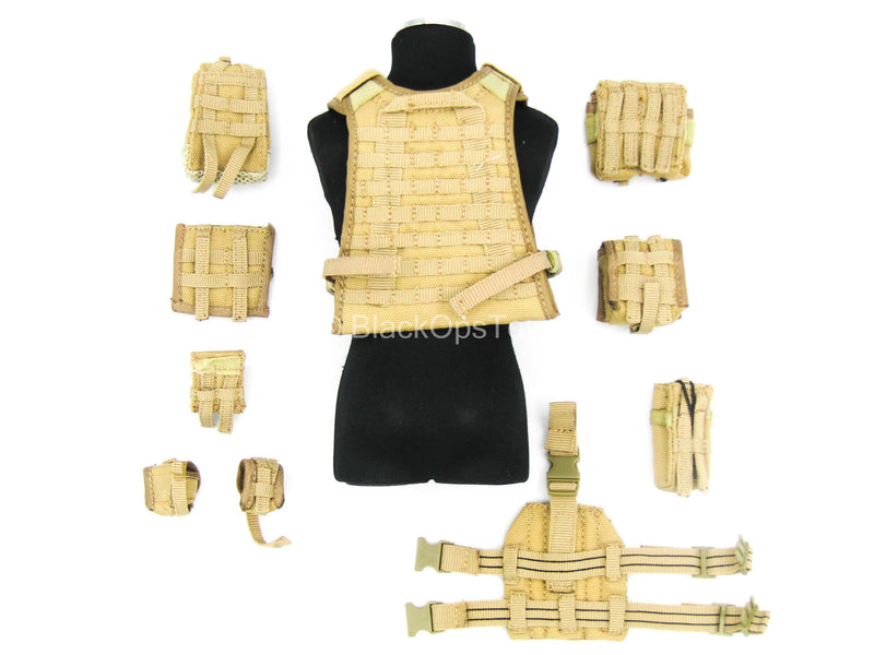 Load image into Gallery viewer, U.S. Navy Seal Team 3 - Tan Combat Vest w/Pouch Set
