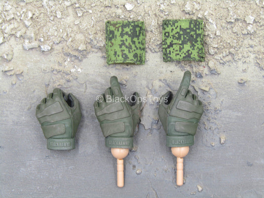 Russian Sniper - Green Gloved Hand Set w/EMR Camo Hand Covers