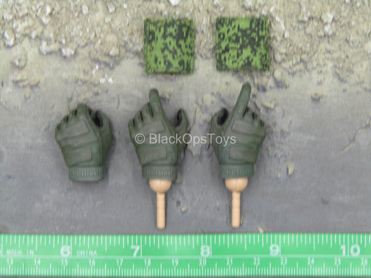 Russian Sniper - Green Gloved Hand Set w/EMR Camo Hand Covers