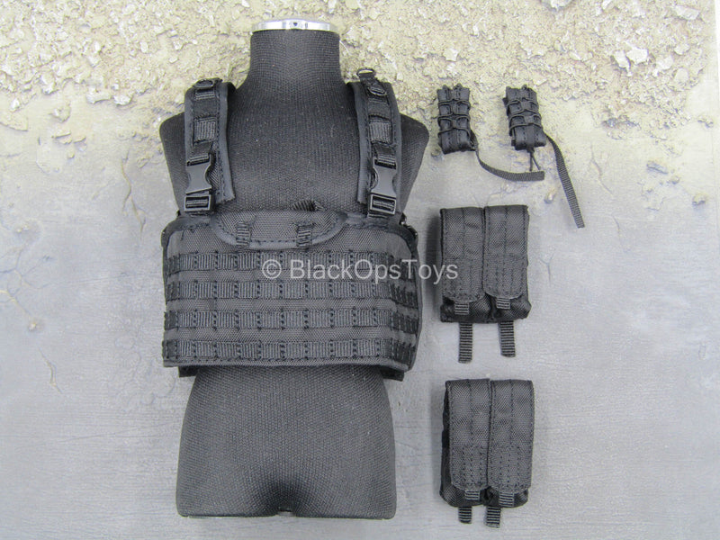 Load image into Gallery viewer, Slavic Warrior - Black MOLLE Chest Rig w/Pouch Set
