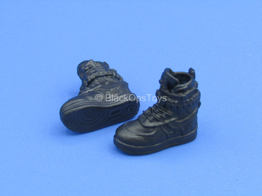 1/12 - Custom - Female Black Combat Shoes (Peg Type)