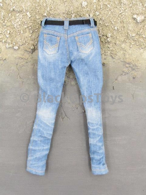 Load image into Gallery viewer, VTS Darkzone Agent Tracy &quot;R&quot; Blue Coat Version Female Light Blue Skinny Jeans w/Black Belt
