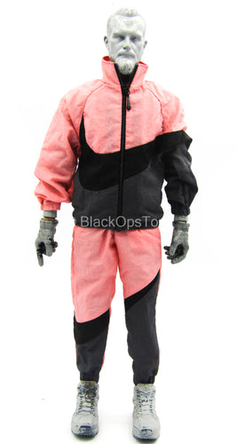 Big Swoosh Fashion Sports Set - Pink & Black Jacket & Pants