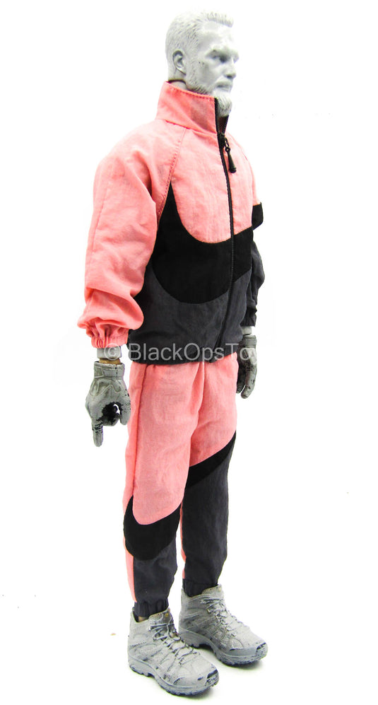 Big Swoosh Fashion Sports Set - Pink & Black Jacket & Pants