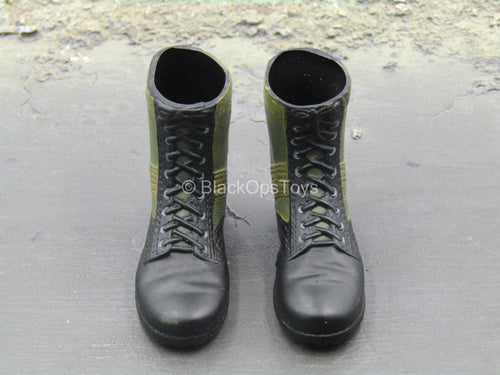 Vietnam War - Black & Green Boots (Foot Type)