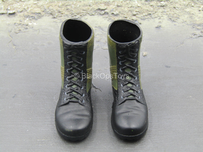 Load image into Gallery viewer, Vietnam War - Black &amp; Green Boots (Foot Type)
