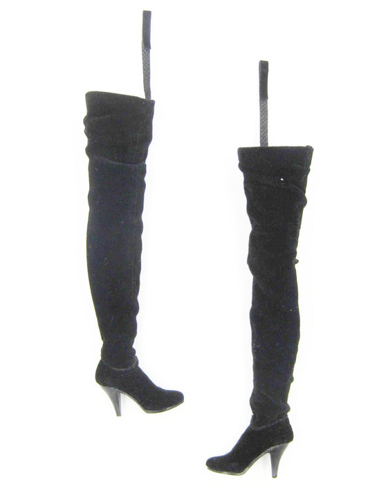 Female Hunter - Thigh High Fabric High Heel Boot Set (Peg Type)