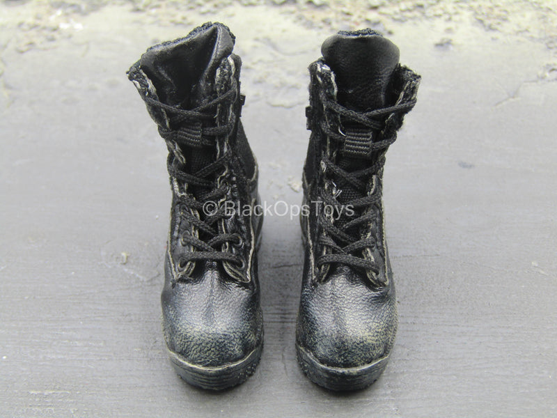 Load image into Gallery viewer, Operation Red Sea - PLA Jiaolong - Female Black Weathered Boots (Foot Type)
