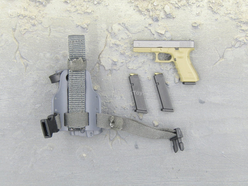 Load image into Gallery viewer, DEVTAC RONIN - Tan 9mm Pistol &amp; Drop Leg Holster Set
