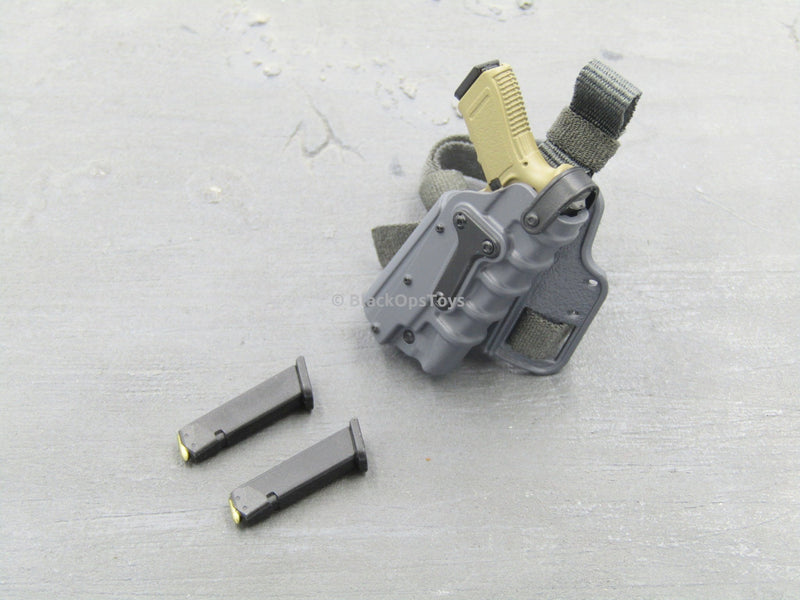 Load image into Gallery viewer, DEVTAC RONIN - Tan 9mm Pistol &amp; Drop Leg Holster Set
