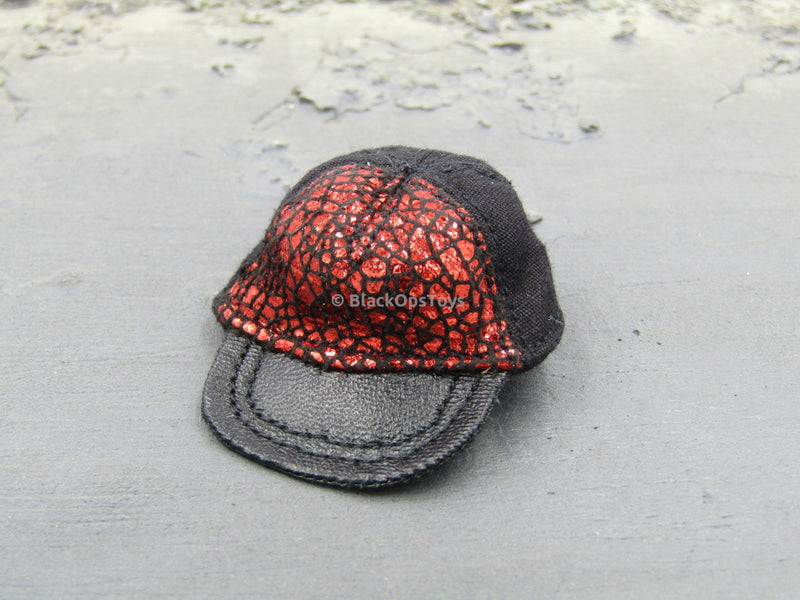 Load image into Gallery viewer, Locomotive Girl Female Shiny Red &amp; Black Baseball Cap
