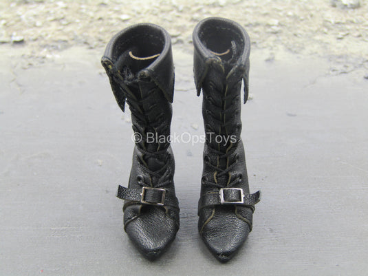 Avenger - Black High Heel Boots (Peg Type)