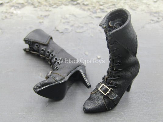 Avenger - Black High Heel Boots (Peg Type)