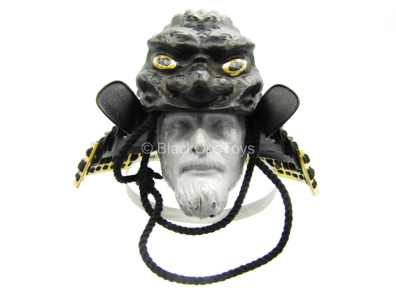 Load image into Gallery viewer, Black Lion Armor Legendary Version - Black Metal Samurai Helmet
