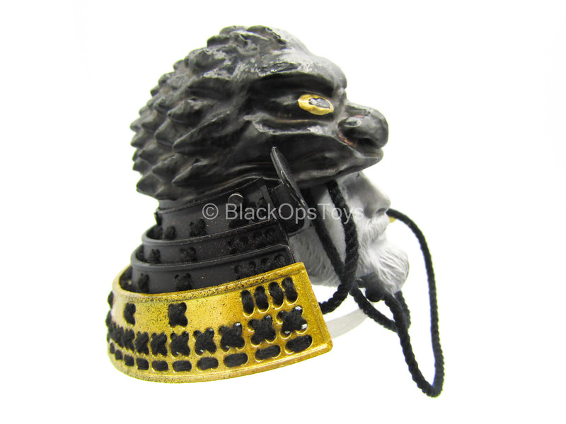 Load image into Gallery viewer, Black Lion Armor Legendary Version - Black Metal Samurai Helmet
