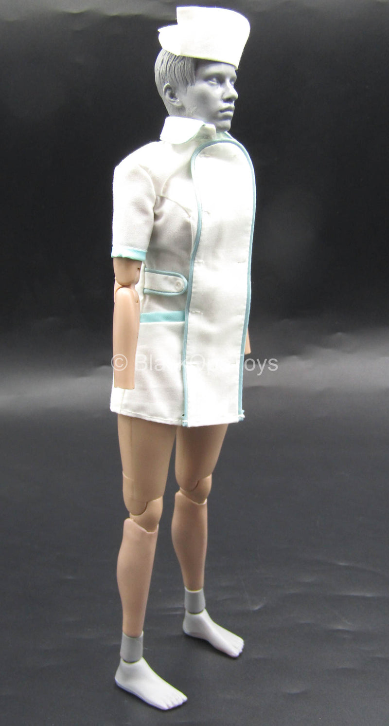 Load image into Gallery viewer, Nurse B - White &amp; Blue Nurse Uniform Set
