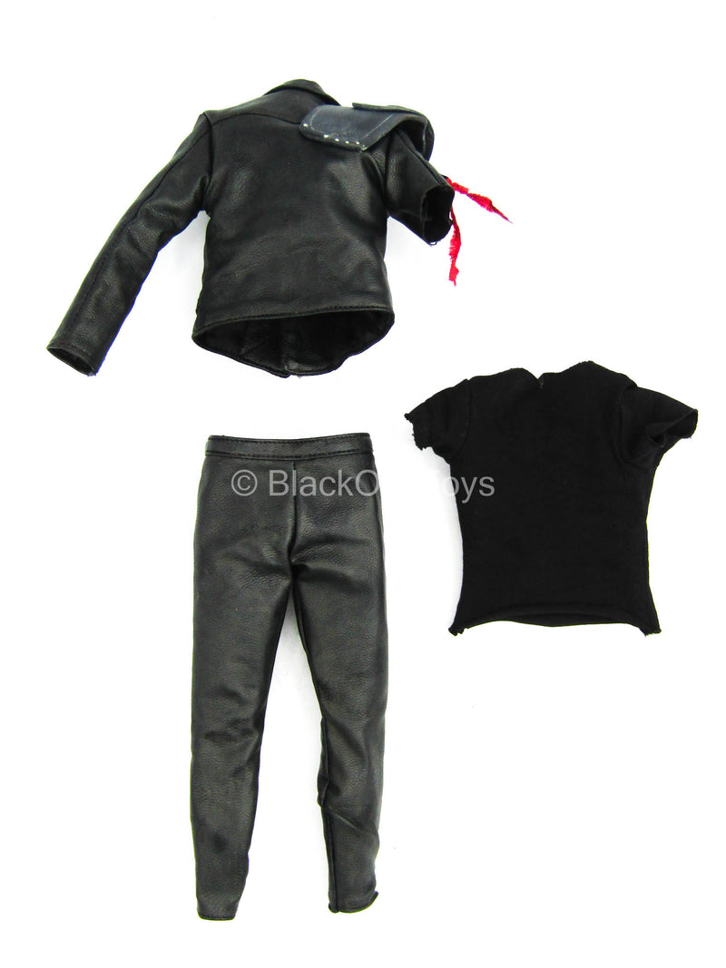 Load image into Gallery viewer, Wasteland Gladiator - Black Leather Like Jacket w/Pants &amp; Shirt
