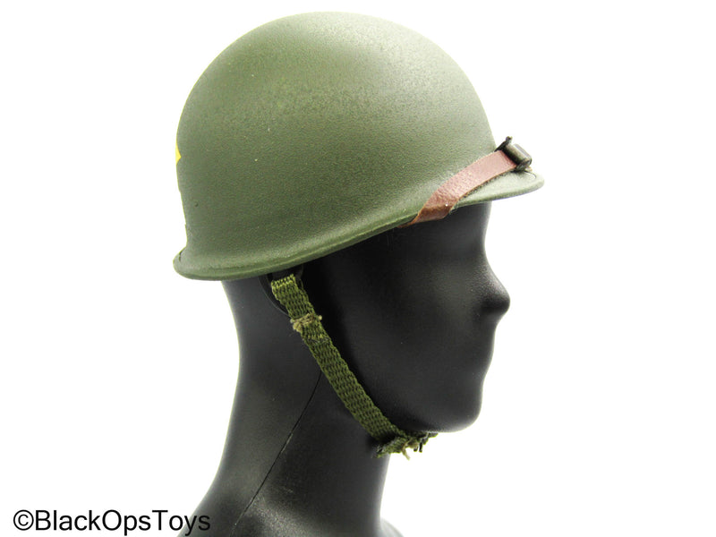 Load image into Gallery viewer, WWII 2nd Ranger Infantry Battalion - Green Metal Helmet
