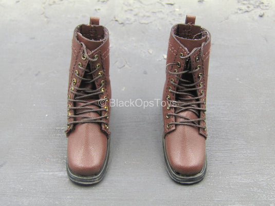 Scarecrow - Brown Leather-Like Boots (Peg Type)