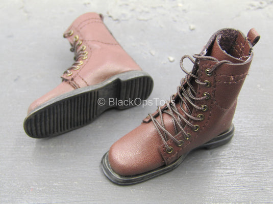 Scarecrow - Brown Leather-Like Boots (Peg Type)
