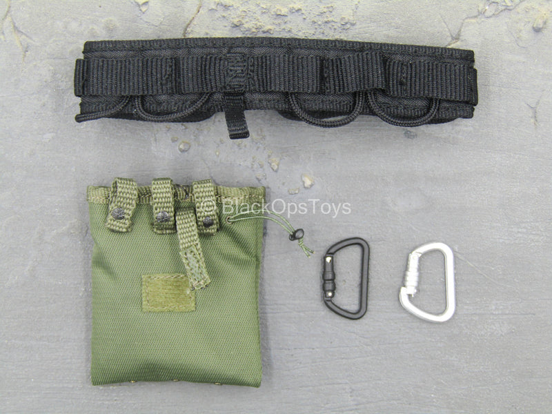 Load image into Gallery viewer, LAPD SWAT - Black Padded Belt w/OD Green Dump Pouch
