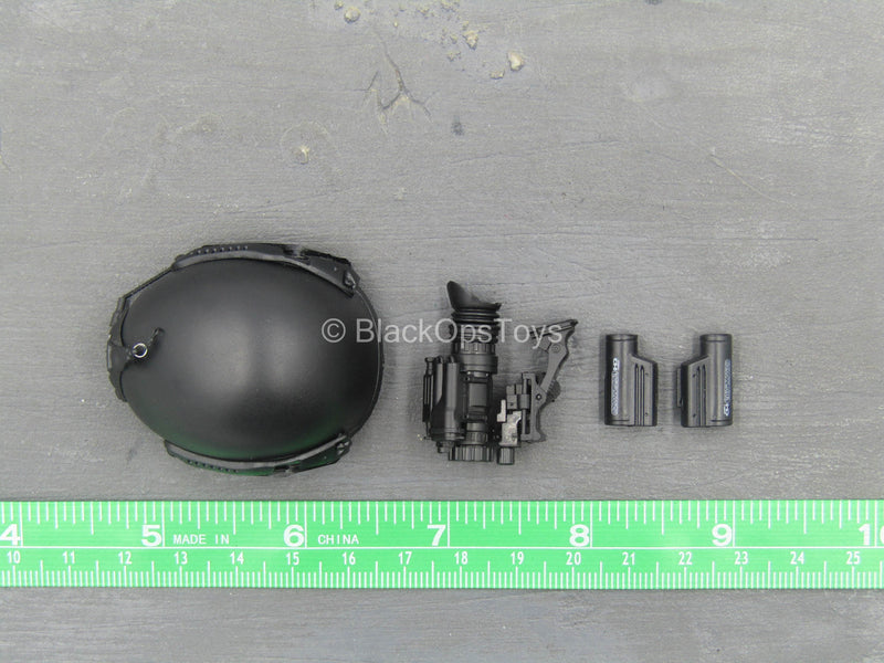 Load image into Gallery viewer, LAPD SWAT - Black Helmet w/NVG Set
