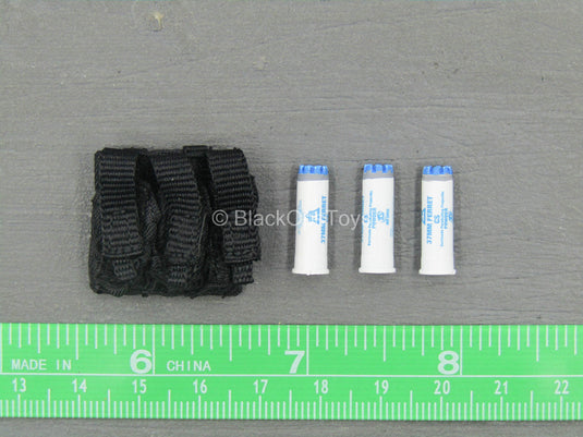 LAPD SWAT - Black MOLLE Triple Cell 37mm Grenade Pouch w/Grenades