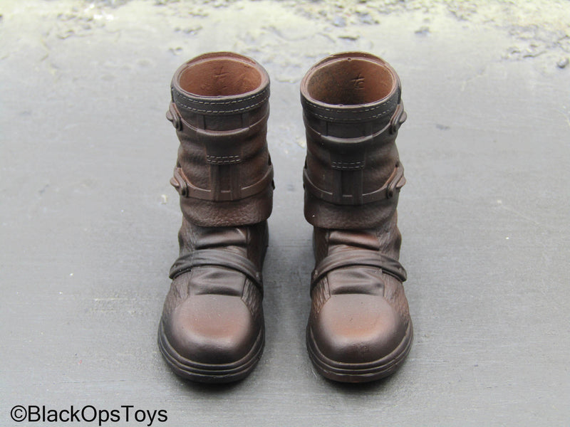 Load image into Gallery viewer, The Tactician - Brown 2-Part Boots (Peg Type)

