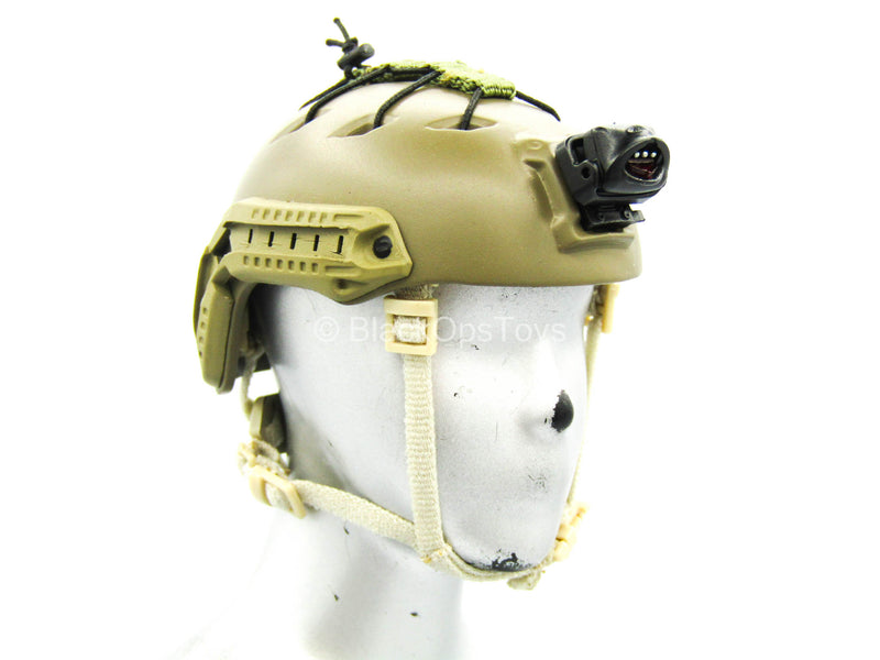Load image into Gallery viewer, PMC - Urban Viking - Brown FAST Helmet w/Petzl Light
