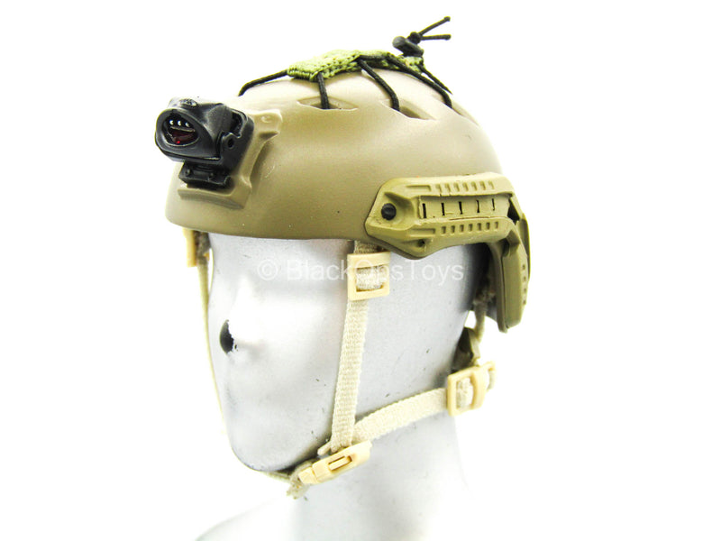 Load image into Gallery viewer, PMC - Urban Viking - Brown FAST Helmet w/Petzl Light
