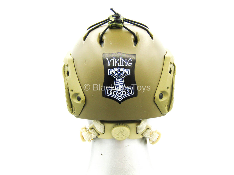 Load image into Gallery viewer, PMC - Urban Viking - Brown FAST Helmet w/Petzl Light
