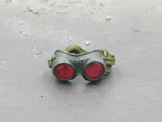 WWII - German U Boat Stabsober - Goggles w/Red Lenses